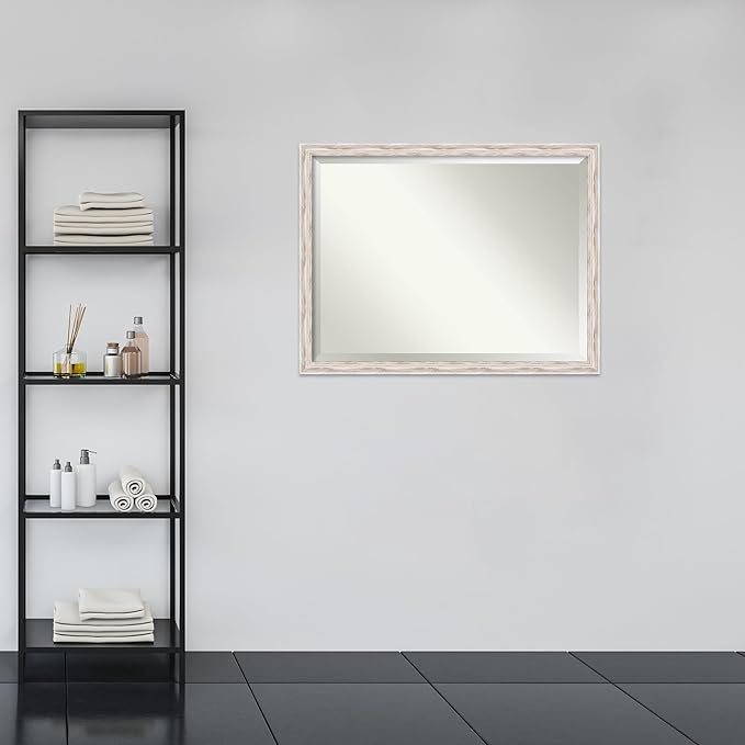 Amanti Art White Bathroom Mirror - Image 4