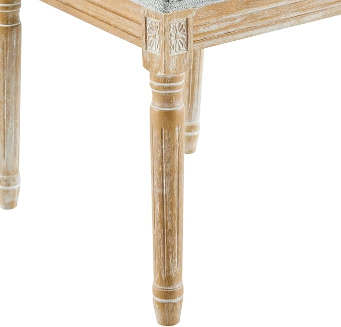 Merax Upholstered Solid Wood Dining Chairs Set of 2, French Country Style - Image 8