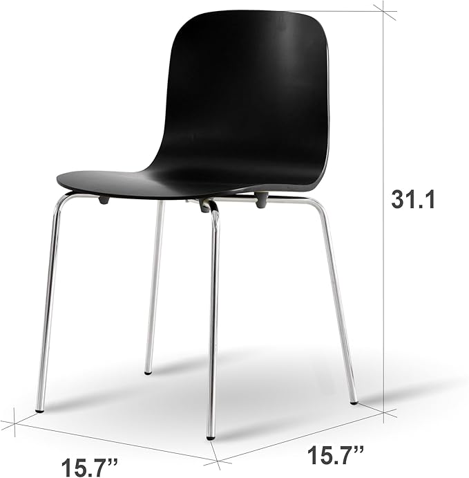 Livinia No.10 Mid-Century Modern Wooden Dining Chairs Set of 2, Contemporary - Image 3