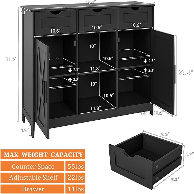 Storage Cabinet, Coffee Bar Cabinet - Image 2