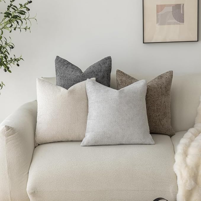 LANANAS Neutral Decorative Throw Pillow Covers 18x18 Inch - Image 3