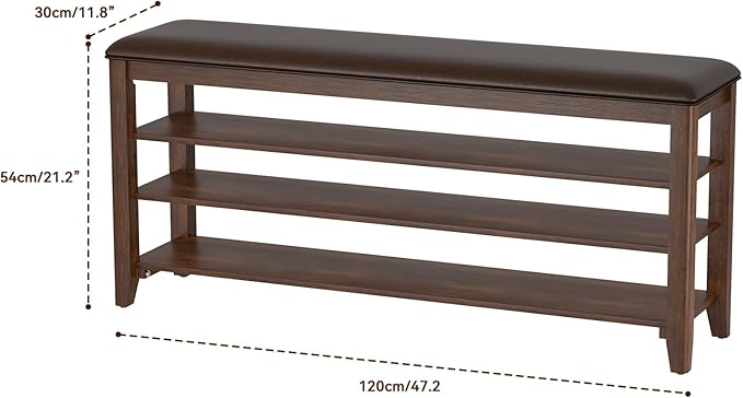 Shoe Bench Storage Rubberwood - Image 2