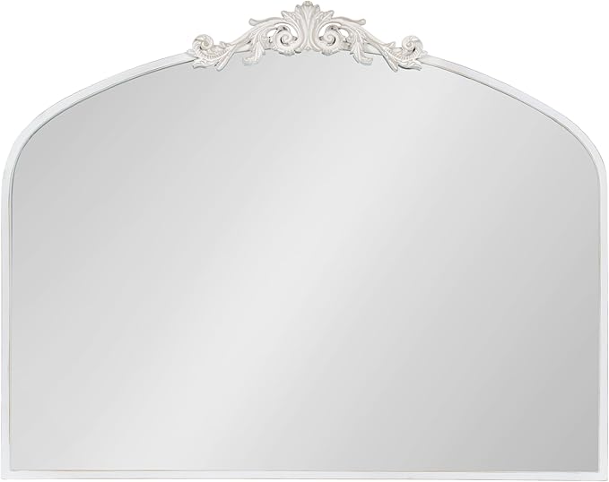 Kate and Laurel Arendahl Ornate Traditional Arched Mirror; 36 x 29; White; - Image 8