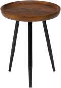 MH London Lydia Round Small End Table & Side Table Solid Wood, Walnut top by MHLondon