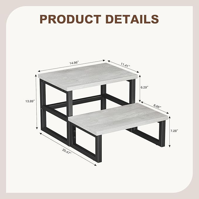 Homeiju 3 in 1 Step Stools for Adults Kids Toddler, Heavy Duty Wooden Step Stool - Image 8
