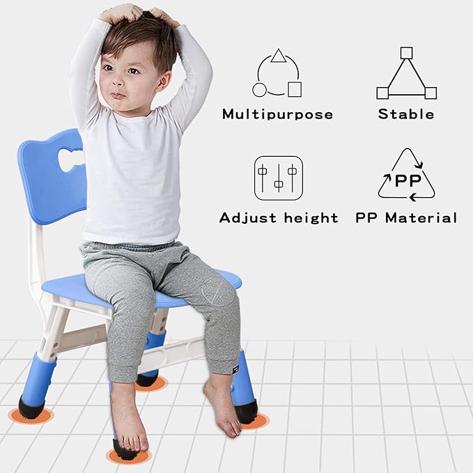 4 Piece Kids Chair Set 3 Levels Adjustable Stackable Kids Chairs Ideal - Image 7