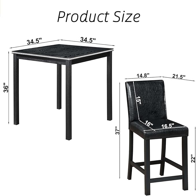 Counter Height Square Dining Table Set - Image 2