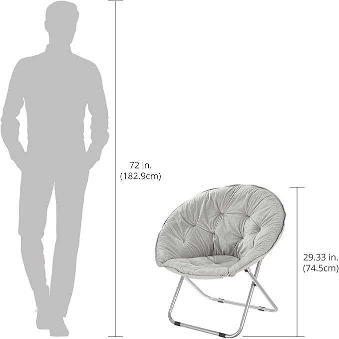 mDesign Urban Papasan Folding Moon Chair - Image 5