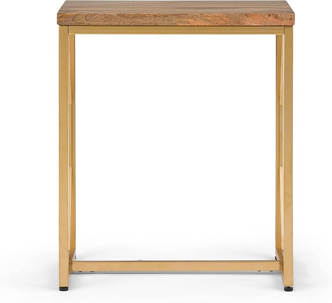 SIMPLIHOME Selma Contemporary 20 Inch Wide Metal and Wood Accent Side Table in - Image 4