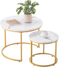 VEVOR Nesting Tables, Coffee Table Set of 2, 23.6 inch Round Coffee Table by VEVOR