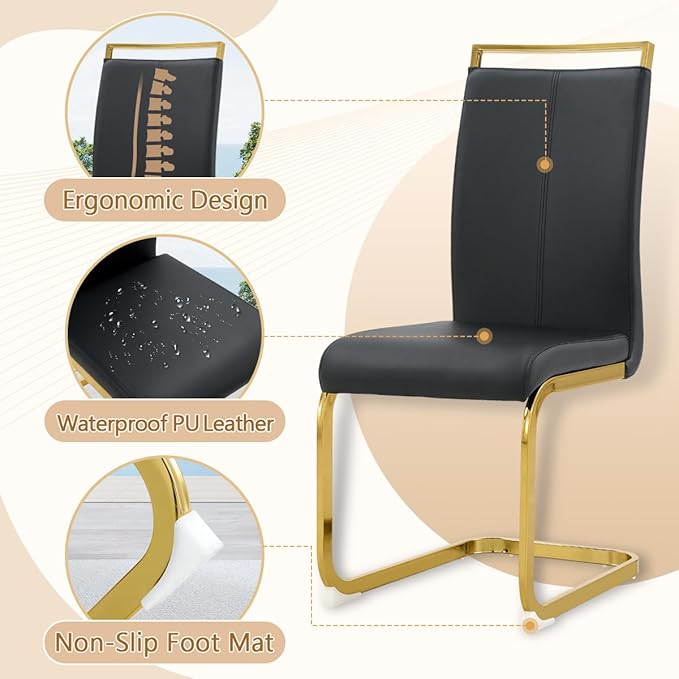 Dining Chairs Set of 8, Faux Leather - Image 6