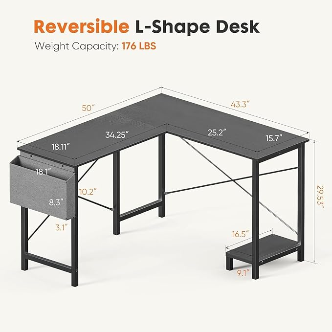Whitmor L Shaped Gaming Desk - Image 3