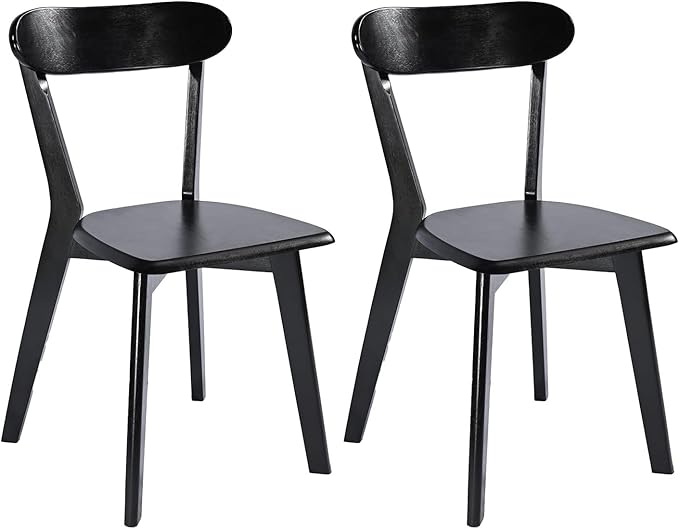 DELAVIN Soild Wood Dining Chairs Set of 2, Oak Wood Kitchen Chairs, Mid Century by DELAVIN