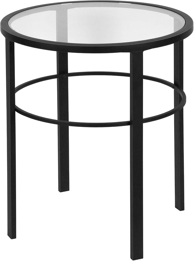 Henn&Hart 20" Wide Round Side Table in Blackened Bronze, Table by HennHart