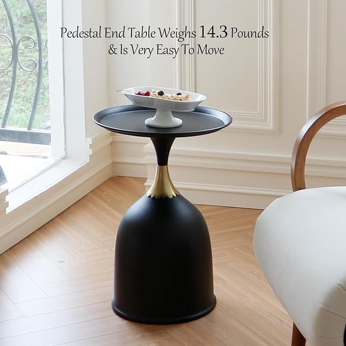 Small Round Pedestal Side Table - Image 6