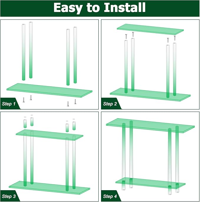 Acrylic Narrow Console Table for Entryway 7.6" D x 39.4" W x 31.5" H Clear - Image 5
