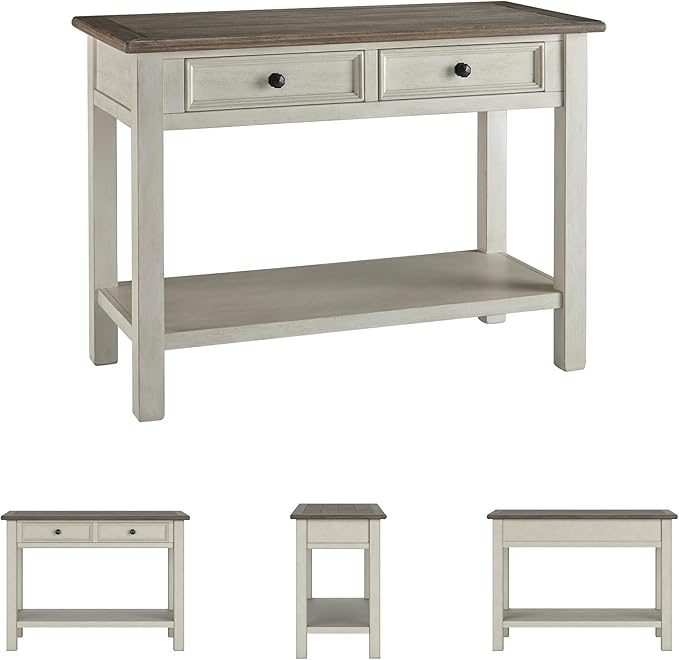 Signature Design by Ashley Bolanburg Farmhouse Rectangular Two Tone Sofa Table - Image 6