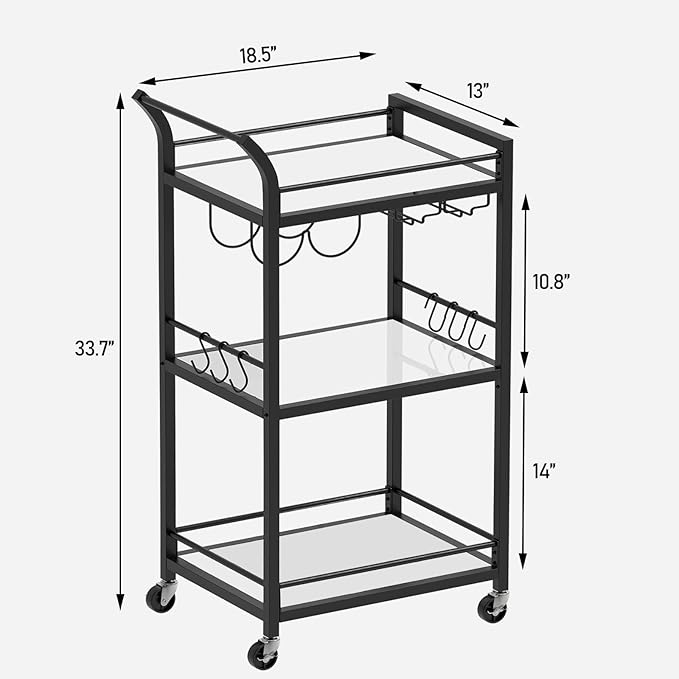 TUTOTAK Bar Cart, Home Bar Serving Cart - Image 8