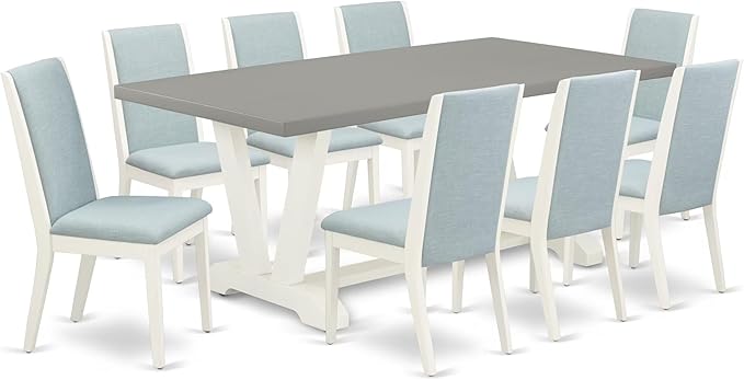 East West Furniture V097LA015-9 9 Piece Kitchen Table & Chairs Set Includes a by EastWestFurniture