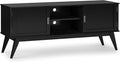SIMPLIHOME Draper SOLID HARDWOOD 60 inch Wide Mid Century Modern TV Media Stand by SimpliHome