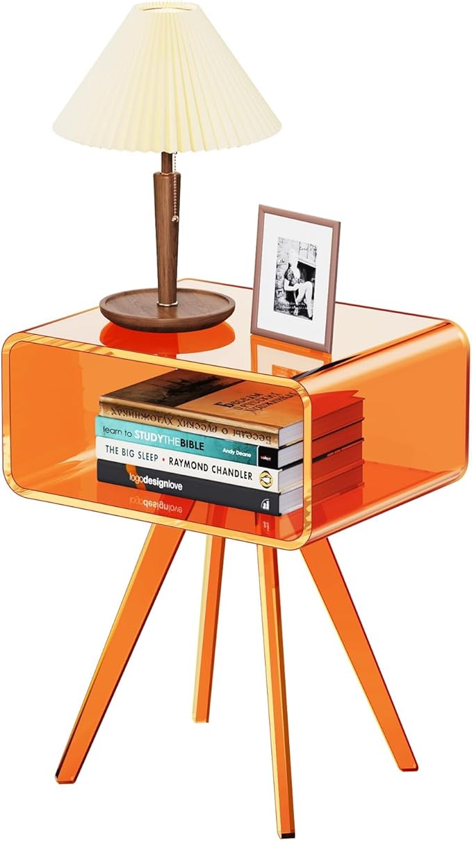 Acrylic Side Table, Acrylic Nightstand Bedside Table by AcrylicFurnitureHomeDecor