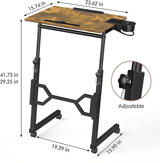 Small Standing Desk with Wheels, Portable Treadmill Desk, Rolling Desk - Image 3