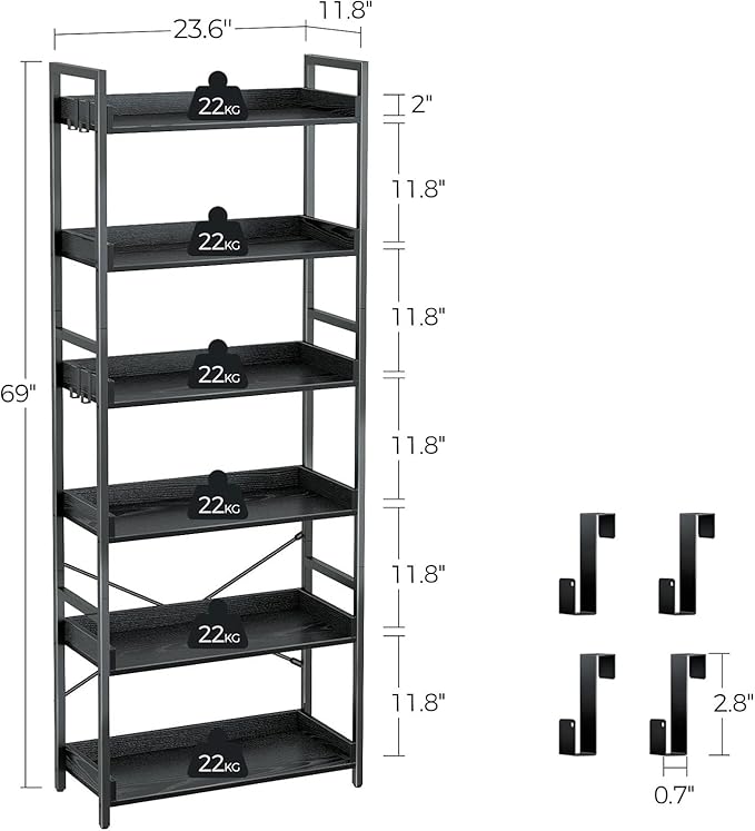 Rolanstar Bookshelf 6 Tier - Image 3