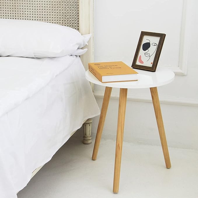 AWASEN Round Side/ End Table, Accent Nightstand Modern - Image 8