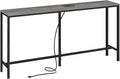 SUPERJARE Console Table with Outlet, 63 Inch Sofa Table with Charging Station by SUPERJARE