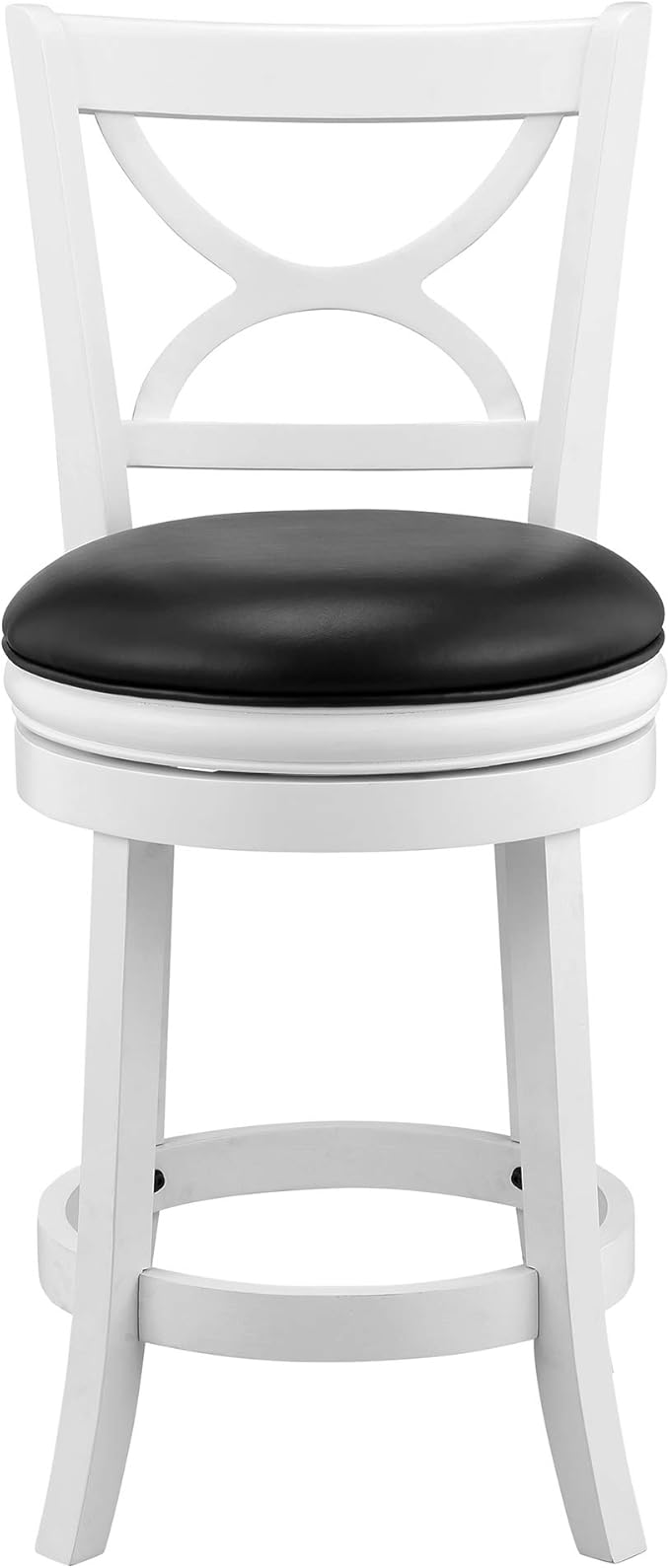 Ball & Cast Swivel Counter Height Barstool 24 Inch Seat Height White Set of 1 - Image 4