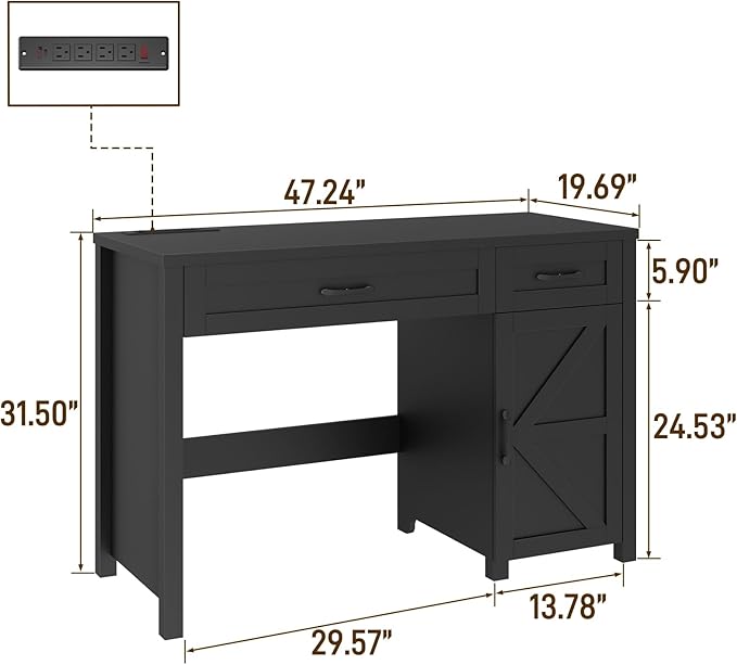 Farmhouse 47" Executive Desk, Computer Desk - Image 2