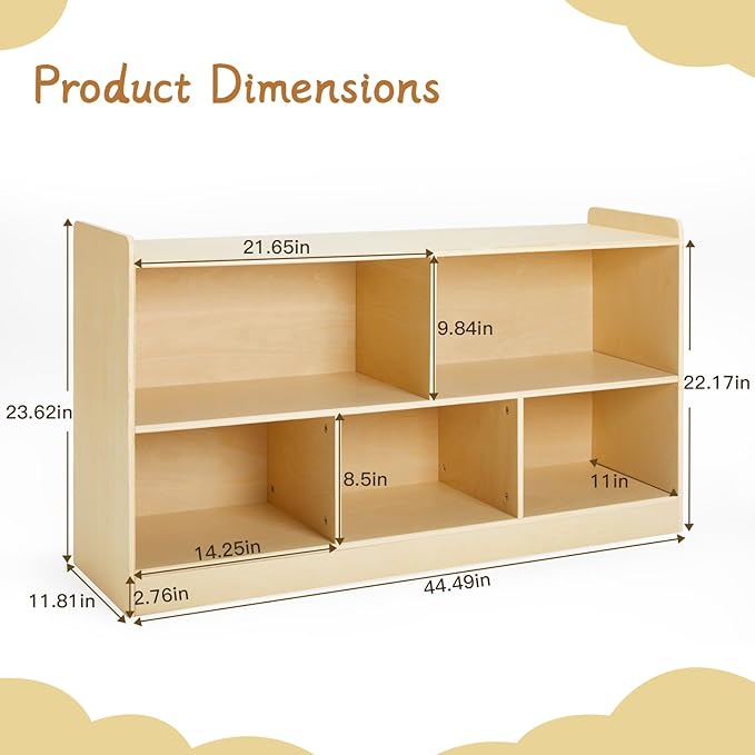 Montessori Shelf, Wooden Toy Storage Organizer - Image 2