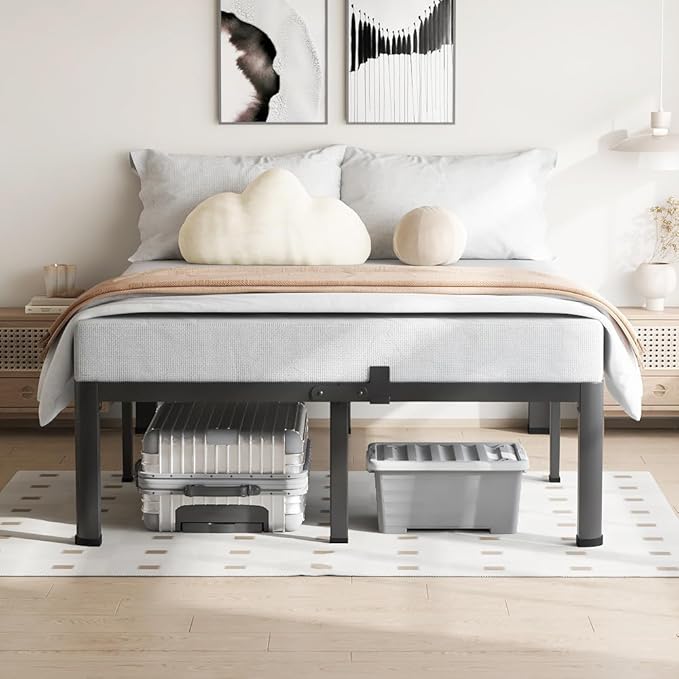 14 Inch California King Bed Frame, 3500Lbs Heavy Duty Metal Platform - Image 9
