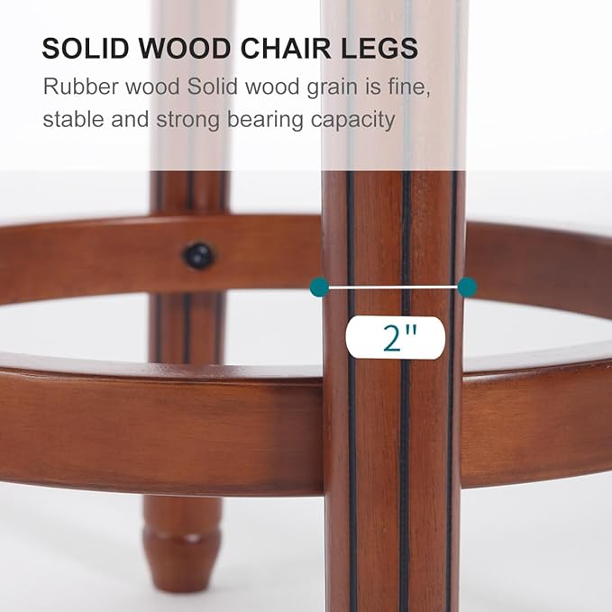Cow top Leather Wooden Bar Stools, 29.5" Bar Height Bar Chair - Image 8