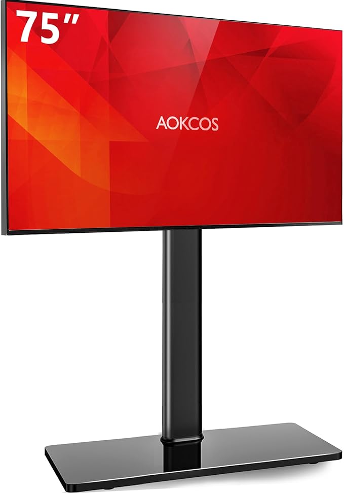 Swivel TV Floor Stand for 43-75 Inches TVs, 10 Level Height Adjustable Corner by Aokcostvstand