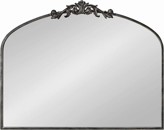 Kate and Laurel Arendahl Ornate Traditional Arched Mirror; 36 x 29; Black; - Image 2
