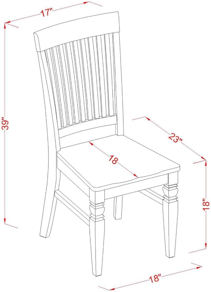East West Furniture DLWE3-BCH-W 3 Piece Kitchen Table & Chairs Set Contains a - Image 5