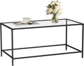 Glass Coffee Table, Modern Rectangular Coffee Table by Homleke