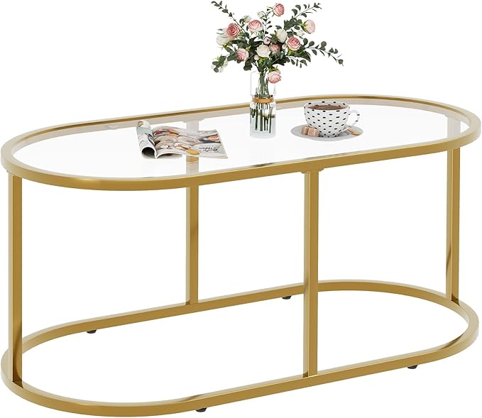 Coffee Table Gold Glass Coffee Tables - Image 9