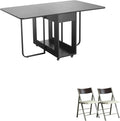 Folding table and chair set, dining table by Unknown