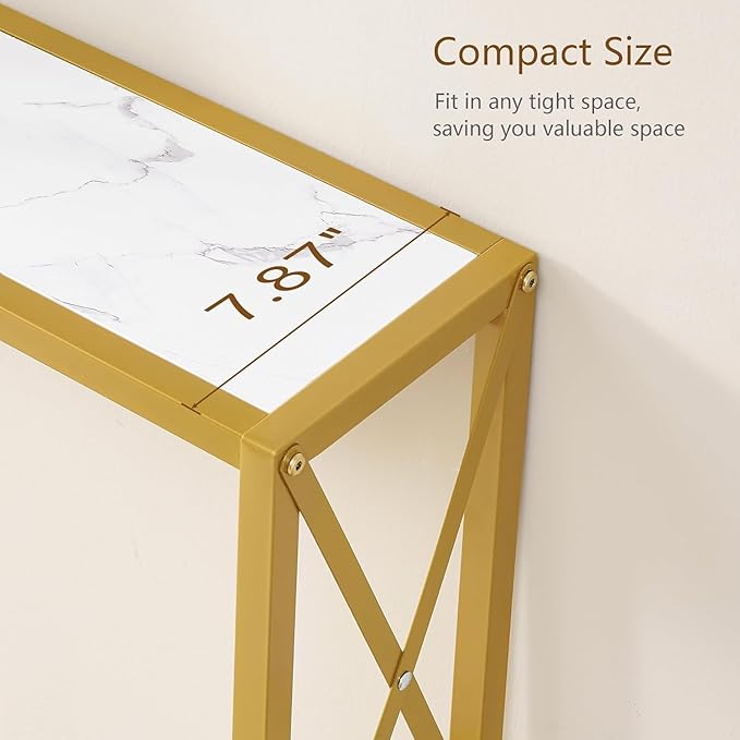70" Gold Sofa Table, Console Table, Behind Couch Table, Entryway Table Skinny - Image 6