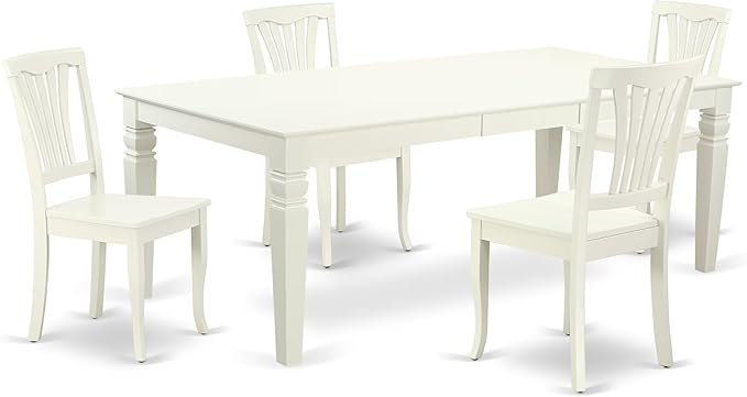 East West Furniture LGAV5-LWH-W 5 Piece Modern Dining Table Set Includes a by EastWestFurniture