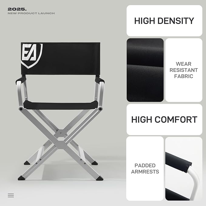 EVER ADVANCED Aluminum Directors Chair, Folding Studio Movie Chairs Camping - Image 9