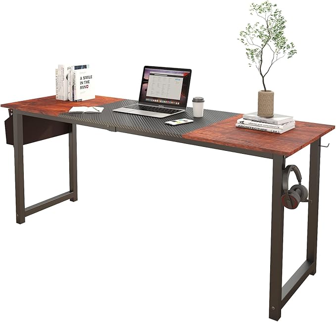 Decoholic 71Inch Home Office Computer Two-Color Panel Desk by DECOHOLIC