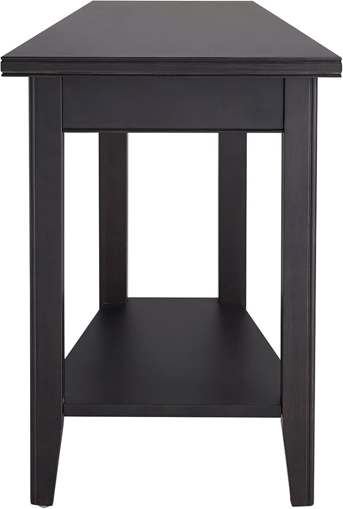 Leick Home Laurent End Table, Solid Wood, Narrow Wedge Shape, Bottom Display - Image 4