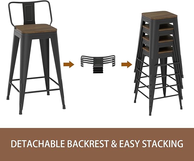 30 Inch Swivel Bar Stools Set of 4, Counter Height Bar Stools - Image 6