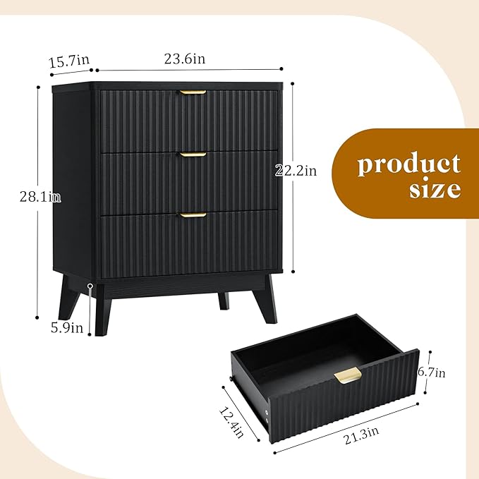LYNCOHOME Fluted Nightstand - Image 2