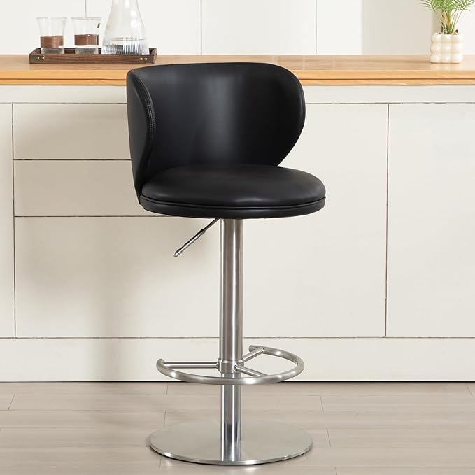 Stainless Steel Bar Stools, Grade Modern Leather Bar Chair by AULIFE
