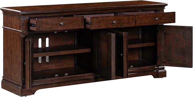 Liberty Furniture Arden Road TV Console, 74 Inch, Satin Cherry, 3 Drawers - Image 7