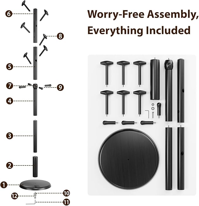 Solid Wood Coat Rack Freestanding Coat Tree - Image 7